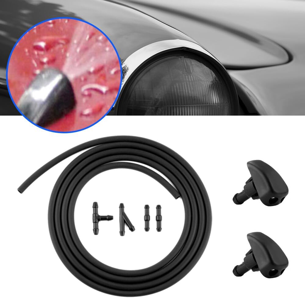 ya 4 8.10 Car Windshield Wiper Washer Squirter Nozzle Spray Jet Kit Fluid Hose Universal