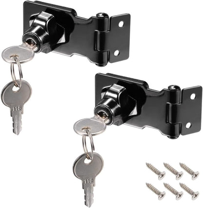 ya 26 10.21 baidi 2.5-inch Keyed Hasp Locks W Screws for Door Keyed Alike Black 2Pcs