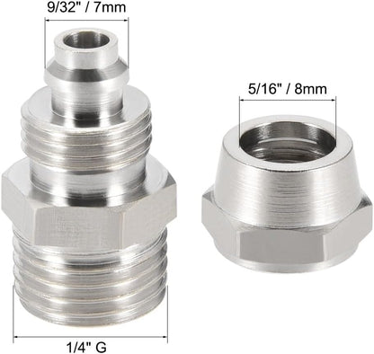 ya 14 9.20 baidi Re ble Fitting, Quick Coupler 1/4 G Male x 9/32 Hose ID Air Hose Plug 6pcs-1