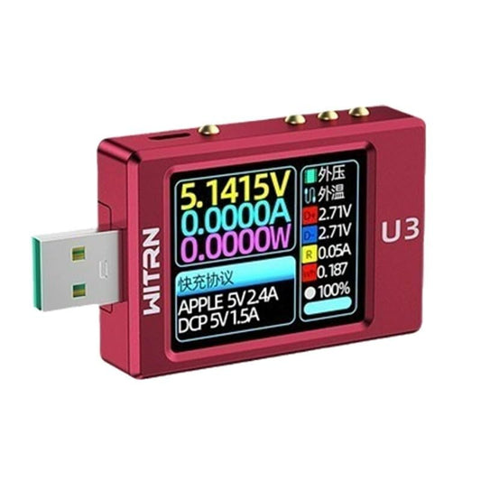 ya 16 10.20 baidi WITRN Red CNC U3 Alloy Version USB Tester Voltage Current Meter PD 3.1 Cheater