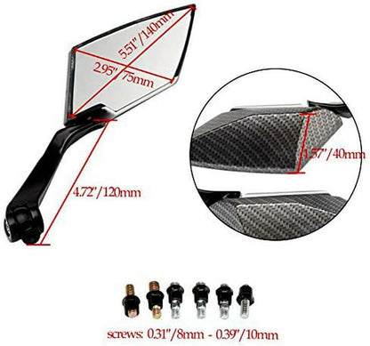 ya 13 9.15 baidi 2X 8mm/10mm Universal Carbon Motorcycle Motorbike Rearview Rear View Side Mirror