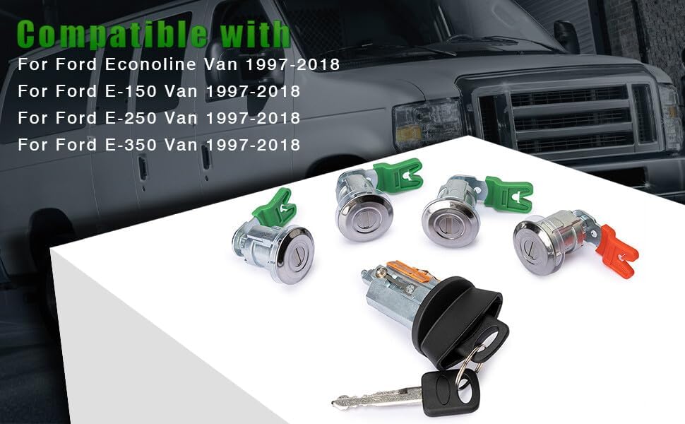 ya 11 9.14 baidi597638 Ignition Key Switch Door Lock Cylinder Kit for Ford E-150 E250 E350 6.8L