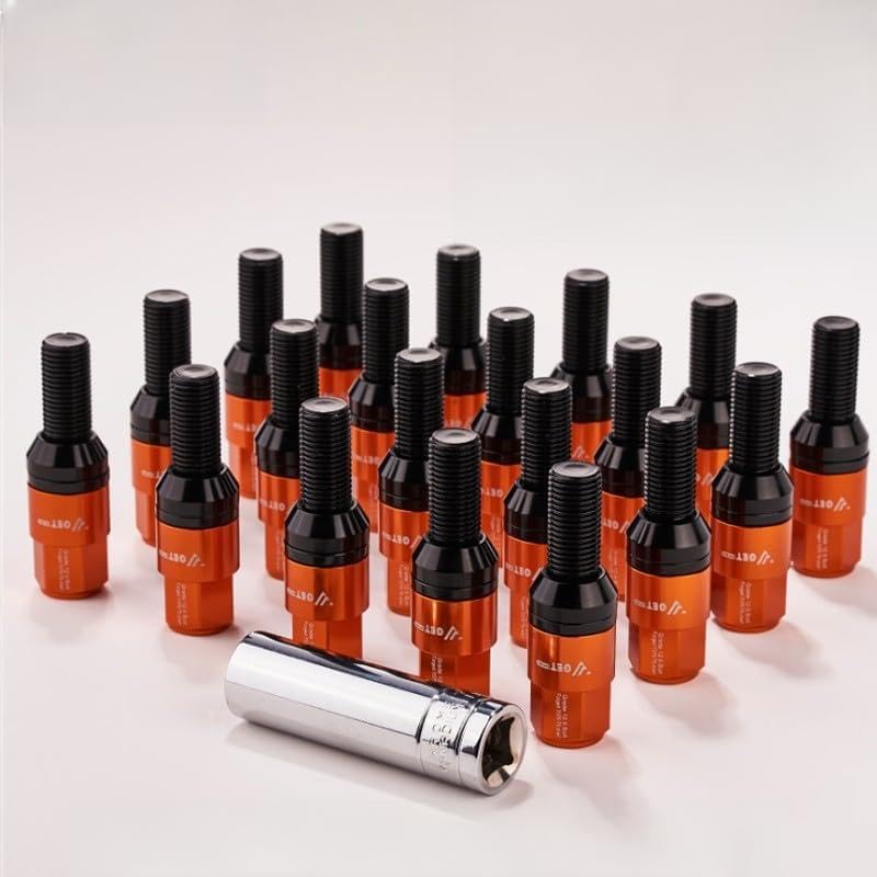 ya 10 9.16 baidi 20x M14x1.25 Wheel Lug Bolt35mm Shank Cone for SEAT Stud for Most Aftermarket Orange