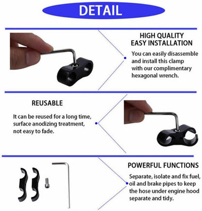 ya 4 8.24 baidi 4-8Pcs AN12 Hose Separator Clamp Fitting Connector Oil Fuel Hose Line Adapt