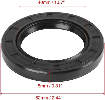 ya 4 8.8.2 40mm x 62mm x 8mm Black Rubber Cover Double Lip TC Oil Shaft Seal