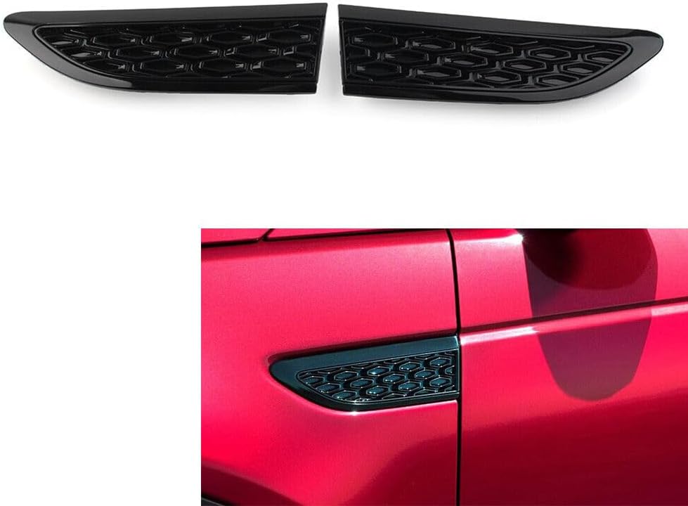 ya 4 8.14 for Land Rover Discovery Sport 2015+ Glossy Black Side Wing Vent Fender Trim 2pc