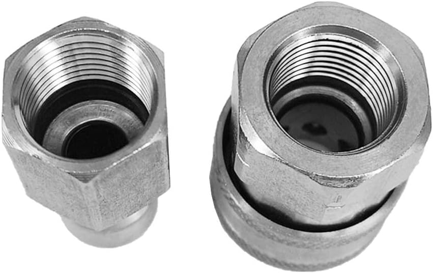 ya 26 10.21 baidi Stainless Steel Pressure Washer Adapter Set/NPT 3/8in Female +Male Quick Connect