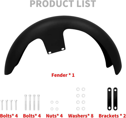 ya 28 10.13 zhengce Matte Black 21 Wrap Front Fender for Harley Custom Baggers Electra Road Gl