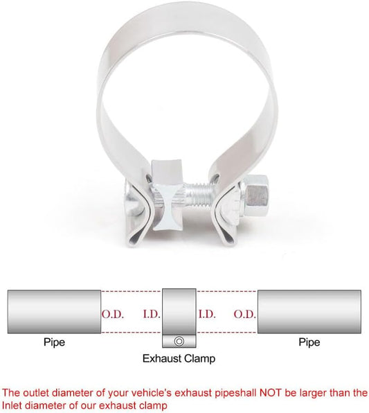 ya 4 8.14 2 Pack 2.25 Inch 2.25 Inch Stainless Steel T304 Narrow Band Clip Buckle Type