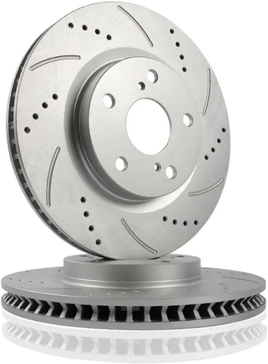 ya 4 8.8.2 Front Drilled & Slotted Rotors + Ceramic Pads for BMW 328i 2010-2013