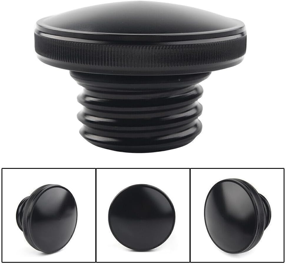 ya 4 8.10 Gas Cap Fuel Tank Right-hand Thread Smooth Fit Harley Sportster Dyna Softail Blk