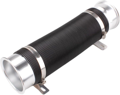 ya 10 9.16 baidi 3'' 76mm Flexible Car Cold Air Intake Hose Filter Pipe Telescopic Tube Silver