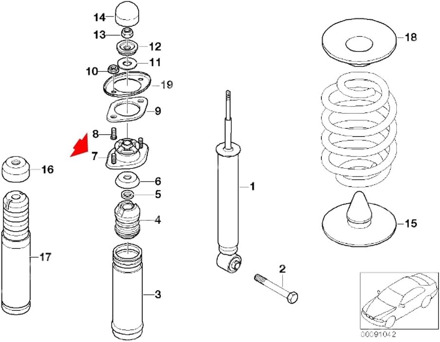 ya 8 8.24 baidi 2Pcs Rear Support Strut Mount Set LH/RH for BMW E30 E36 E46 Z1 Z3 M3 33521092362