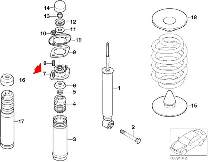 ya 8 8.24 baidi 2Pcs Rear Support Strut Mount Set LH/RH for BMW E30 E36 E46 Z1 Z3 M3 33521092362
