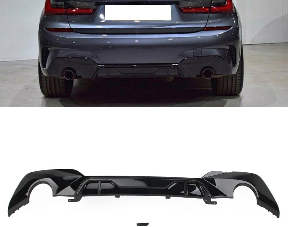 ya 2 8.15 Rear Bumper Lip Diffuser Lip for BMW 3 Series G20 G21 G28 2019+ Glossy Black cl
