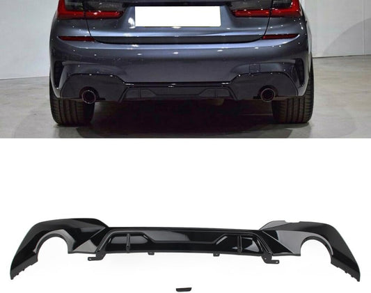 ya 2 8.15 Rear Bumper Lip Diffuser Lip for BMW 3 Series G20 G21 G28 2019+ Glossy Black cl