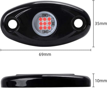 ya 13 9.15 baidi Red 4 Pods LED Rock Lights for Jeep Off-Road Car Truck ATV Boat Underbody L