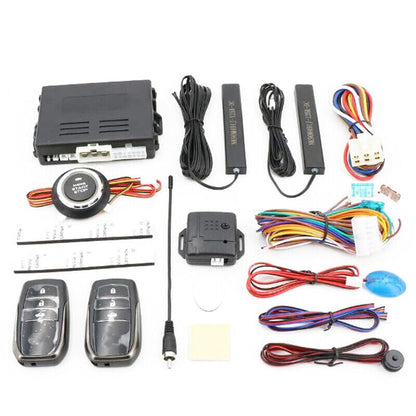 ya 4 8.8 12 Volt Keyless Entry Engine Start Alarm System Button Remote Start Stop Kit - Universal Fitment, 1PC, 5 meters Range, Remote Control, Passenger Car