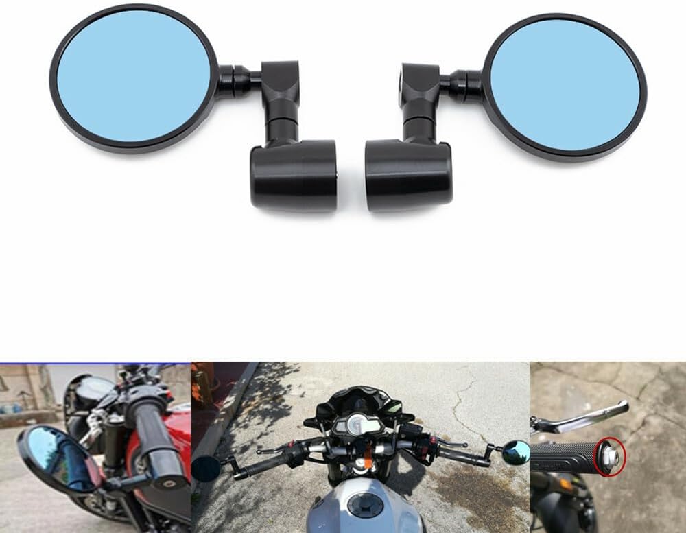 ya 2 8.15 Black CNC Handlebar End Side Mirror for Benelli Leoncino 500 502c 752s TRK502X