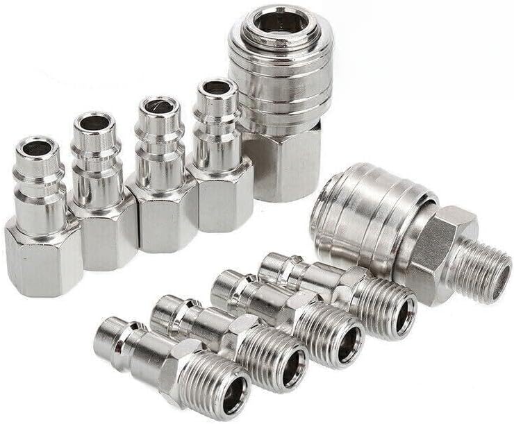 ya 14 9.20 baidi 10Pcs Euro 1/4''BSP Air Line Fitting Hose Compressor Quick Release Connector-2