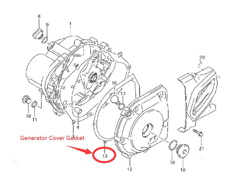 ya 13 9.15 baidi Generator Cover Sealing ket for Suzuki DR100 DR125 DR200 DRZ125 DRZ125L