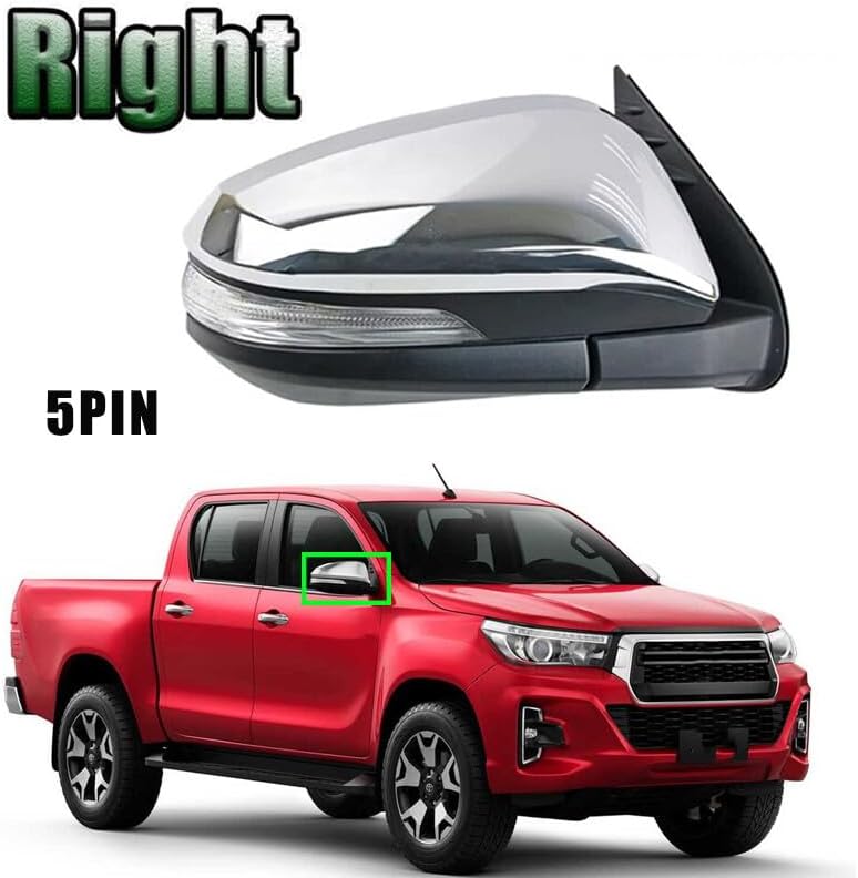 ya 11 9.14 baidiRight Side Door Mirror Rearview W/Turn Signal 5PIN for Toyota Hilux 2015-2020