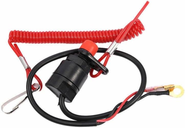 ya 2 8.15 Universal Boat Outboard Engine Motor Kill Stop Switch With Safety Tether Lanyard