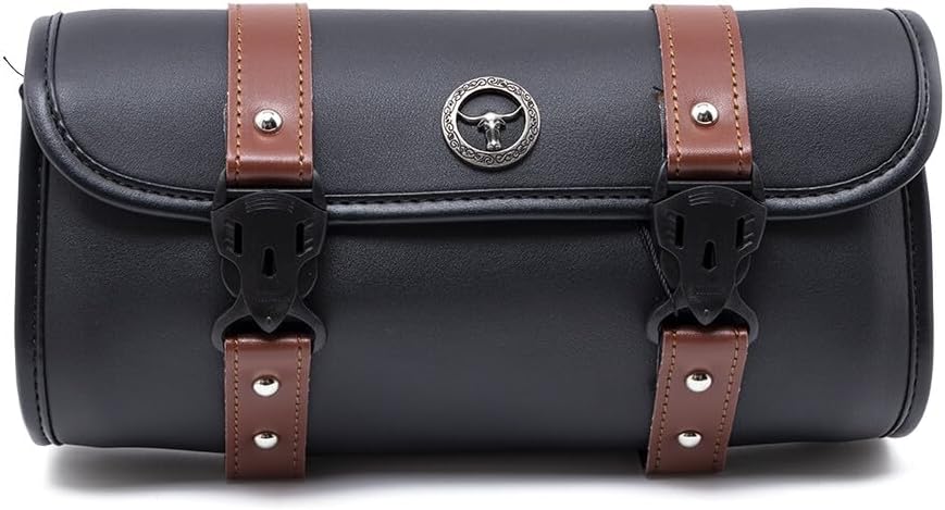 ya 11 9.14 baidiNew Motorcycle PU Leather Handlebar Front Fork Tool Bag Storage Pouch Basket