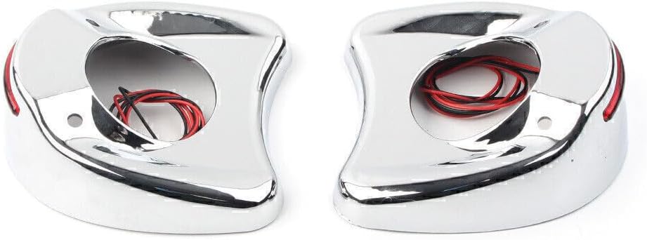 ya 6 8.14 Chrome Fairing Mount Side Mirror LED Cover Shell Fit Harley Electra Glide 96-13
