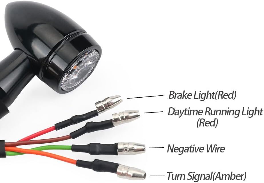 ya 13 9.15 baidi Universal LED M8 Rear Turn Signal Light Indicator With Brake Light E32 Certified