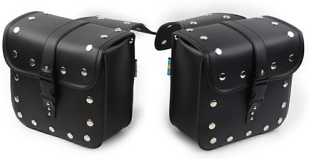 ya 11 9.14 baidi2x Motorcycle Leather Side Saddle Bags Panniers Pouch Luggage Storage Tool Bag