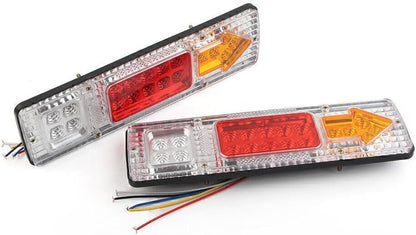 ya 4 8.14 For Trailer Truck 24V 19 LED Rear Tail Lights Brake Turn Signal Reverse Lamp