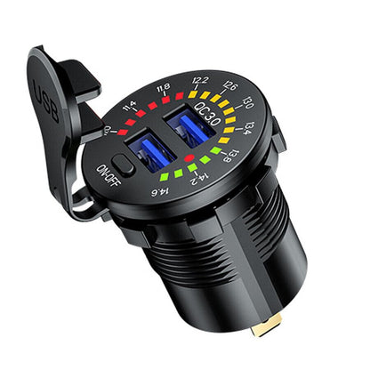 ya 6 8.24 baidi 12V/24V QC 3.0 Car for Charger Socket Dual USB Port Fast Charging with LED Voltmeter