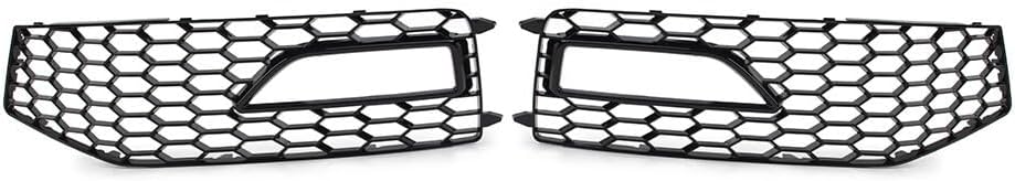 ya 9 10.24 Fit for Audi A4 B8.5 S4 RS4 2x Honeycomb Bumper Fog Light Grille Cover