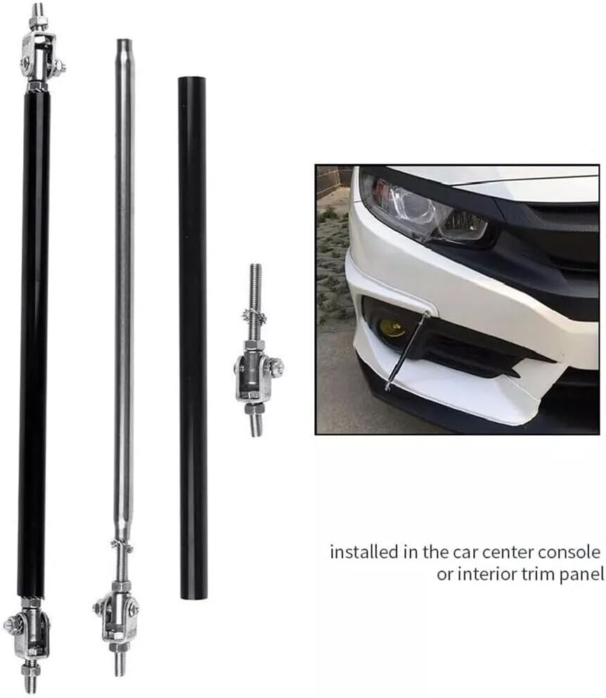ya 10 9.16 baidi 2 Pieces Adjustable Black Front Bumper Lip Separator Strut Bar Support Bar Boiler -