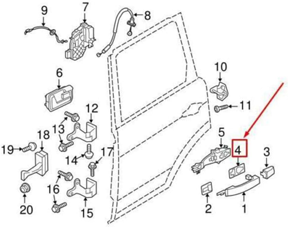 ya 5 8.10 Exterior Door Handle Cap Gasket for Land Rover LR2 LR3 LR4 for Range Rover Sport