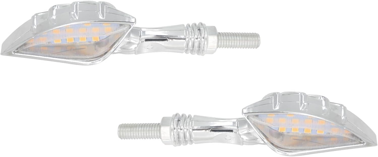 ya 2 8.24 baidi 2x Chrome for Mini Skull Amber Yellow Turn Signal Light For Universal 8mm Motorcycle