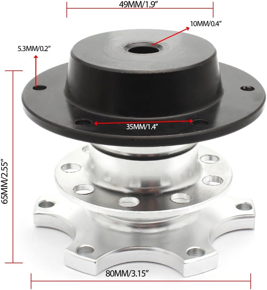 ya 10 9.16 zhengce Sports Steering Wheel Quick Release Snap Off Boss Hub Adapter Silver Univer