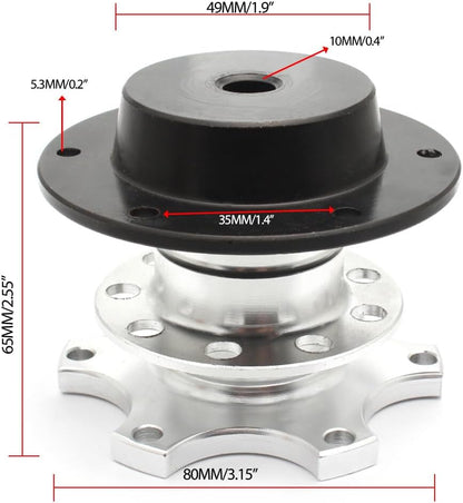 ya 10 9.16 zhengce Sports Steering Wheel Quick Release Snap Off Boss Hub Adapter Silver Univer