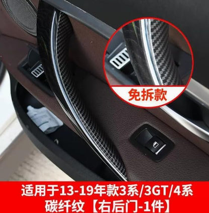 ya 2 8.15 Suitable for BMW 3 4 Series f30 f35 2*Carbon Fiber Interior Door Handle Panel Cover Trim 