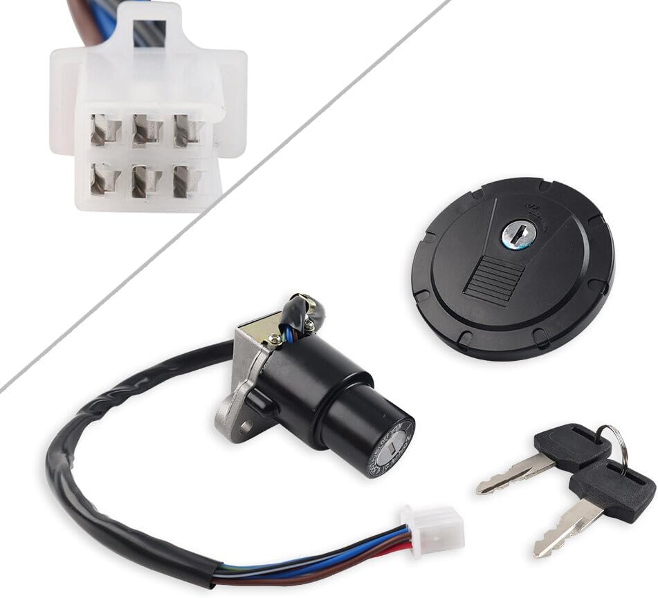 ya 6 8.24 baidi Ignition Switch Fuel Gas Cap Lock Set for Kawasaki KLR650 1987-18 Motorcycle USA