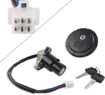 ya 6 8.24 baidi Ignition Switch Fuel Gas Cap Lock Set for Kawasaki KLR650 1987-18 Motorcycle USA