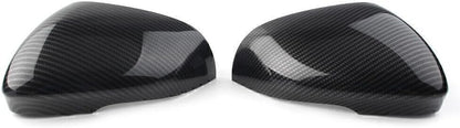 ya 4 8.14 Pair Carbon Fiber Rear Side View Mirror Cover Cap for Jaguar XF XFR XFR-S XJ XE