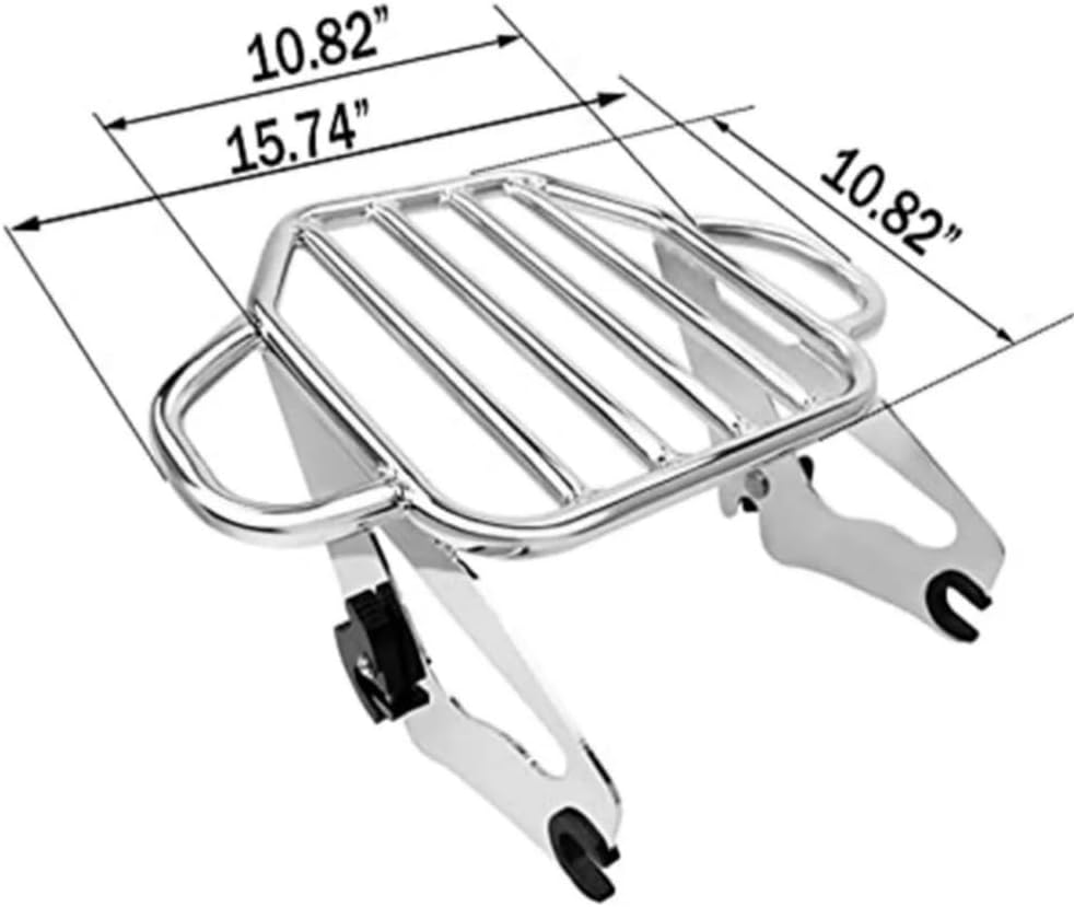 ya 12 10.8 baidi Detachable two-way luggage rack suitable for Harley '09-'23 Road King Street Glide chrome