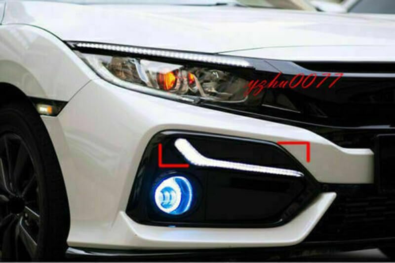 ya 9 10.24 for Honda for Civic Hatchback 2016-2021 LED Daytime Running Lights/Turn Signals