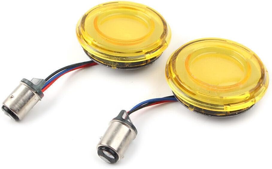 ya 11 9.14 zhengce For Harley Dyna Sportster XL883 1157 Style Yellow LED Turn Signal Light