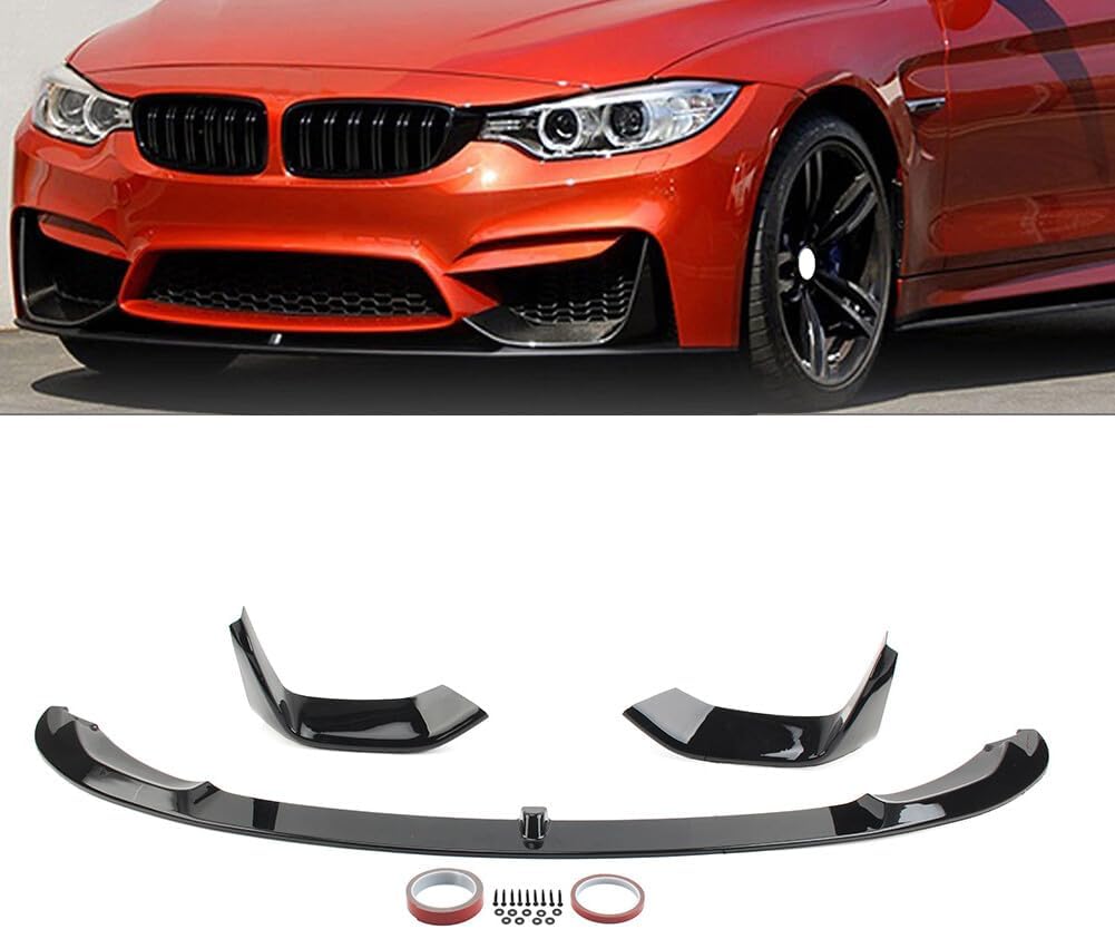ya 2 8.15 Front Bumper Lip Spoiler for BMW F80 M3 F82 F83 M4 2015-2020 2019 Glossy Black