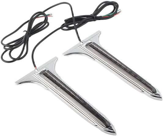 ya 4 8.8.2 Chrome LED Rear Saddlebag Accents Light Smoke Lens For Harley Touring Road King