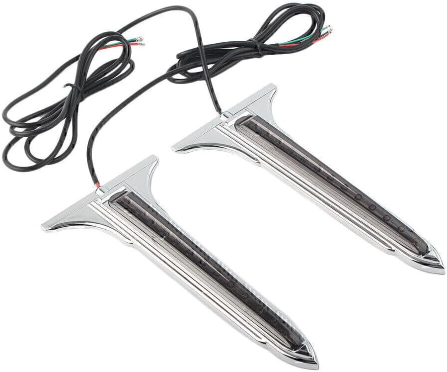 ya 10 9.16 zhengce Chrome LED Rear Saddlebag Accents Light Smoke Lens For Harley Touring Road