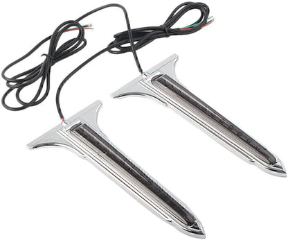 ya 10 9.16 zhengce Chrome LED Rear Saddlebag Accents Light Smoke Lens For Harley Touring Road